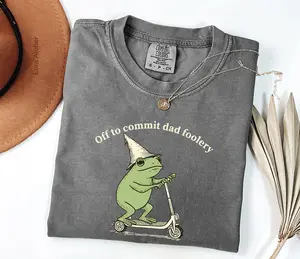 Dad Frog Comfort Colors Shirt Off to Commit Dad Foolery TShirt Funny Frog Scooter Gift For Dad Funny Dada Shirt Pregnancy Announcement Tee, Fathers Day Gift, Fathers Day Shirt - LORA ATCHER