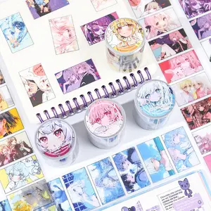 Anime Character Creative Film Cut Tape, Cartoon Anime Hand Account Decoration Tape, DIY Material Scrapbook Diary Notebook Calendar Greeting Card Cup Phone Case Frame Decor, Anime Sticker