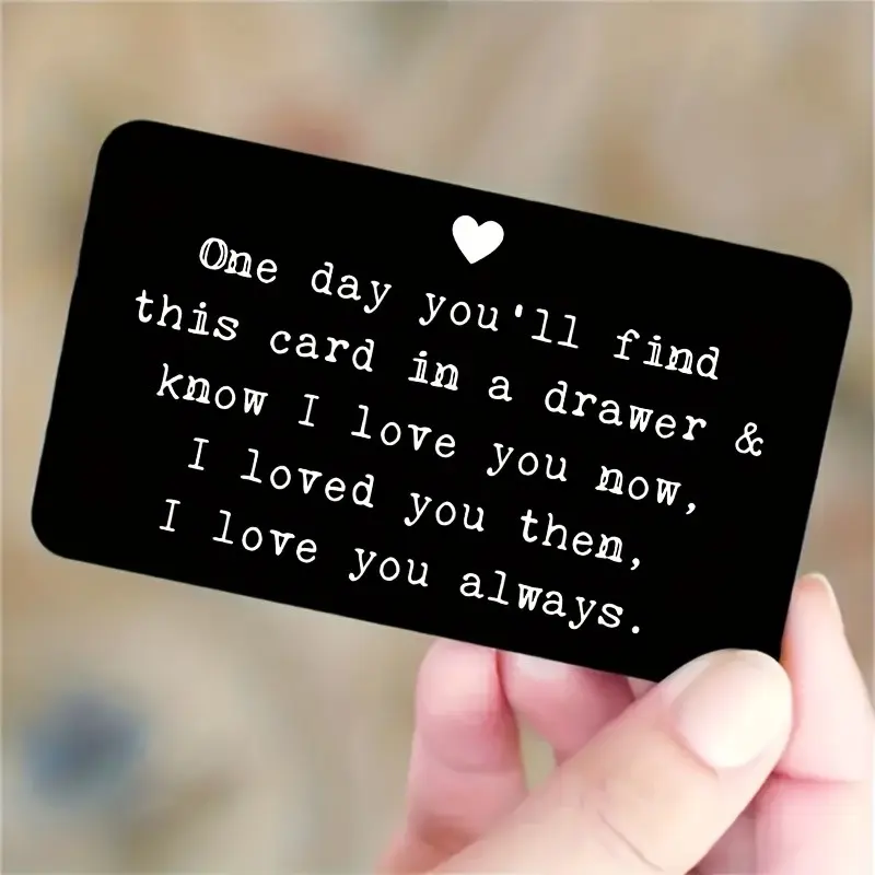 1pc Engraved Wallet Card Express affection with heartfelt "I love you" Positive Message Card Ideal for Valentine's Day or anniversaries Exquisitely designed Christmas and Valentine's gifts Back-to-school season greeting cards
