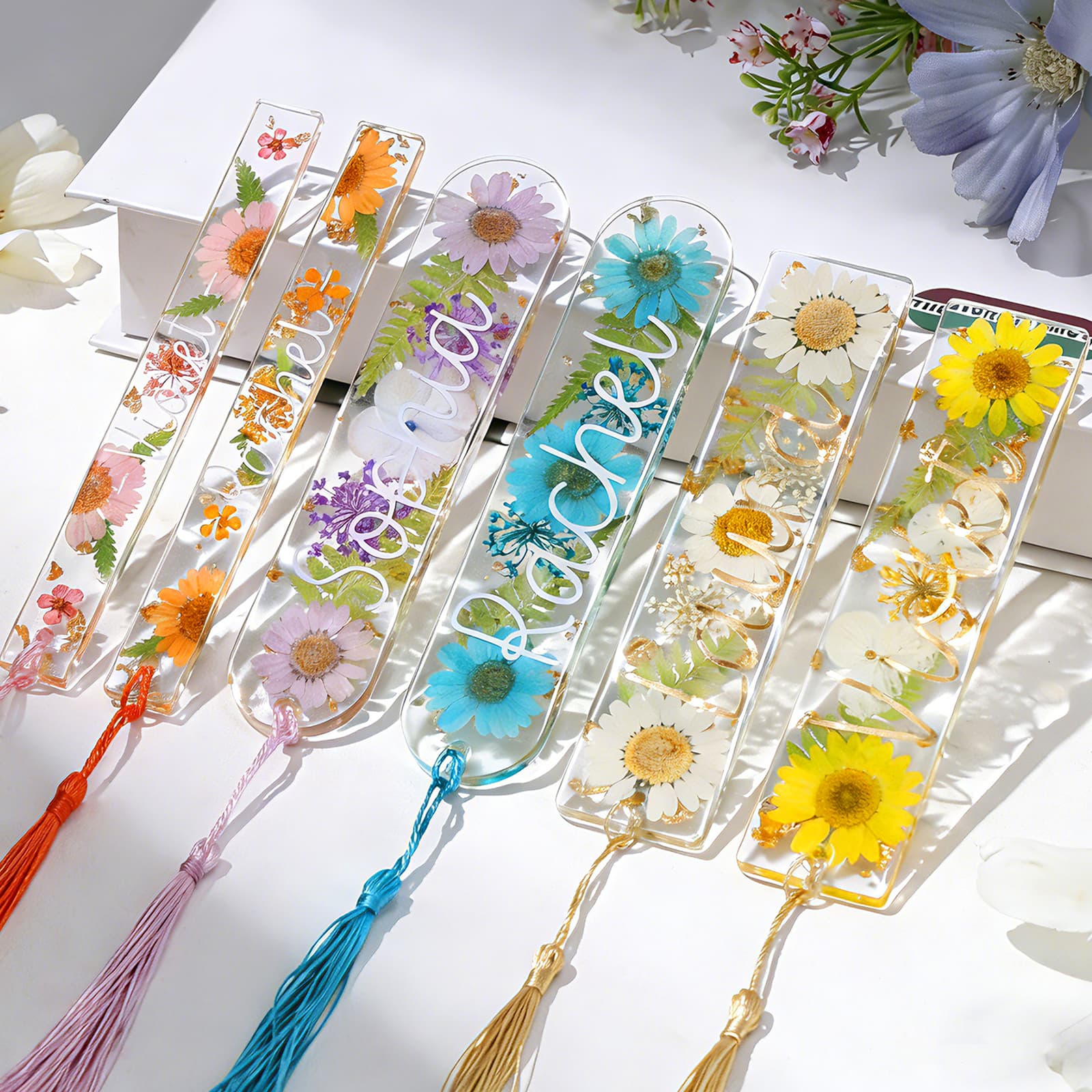 3-in-1 Silicone Bookmark Molds Set - 3 Shapes with 20Pcs Tassels for Epoxy Resin, Bookmark Resin Molds Silicone for DIY Handmade Bookmarks & Personalized Gifts - LET'S RESIN