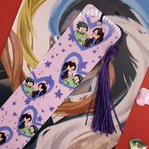 reading Jinshi Maomao bookmark purple tassel anime glossy kawaii double sided anime apothecary diaries shop