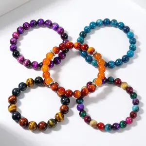 5pc Ultimate Healing Crystal Bracelet Set – Tiger Eye, Blue Sandstone, Rainbow Chakra & More | Natural Stone Energy Stack for Wealth, Love, Confidence & Protection | Handmade Spiritual Jewelry Gift for Women, Men, Best Friend & Her