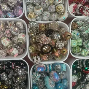 10 random handmade rhinestones beads set shinny cute bling