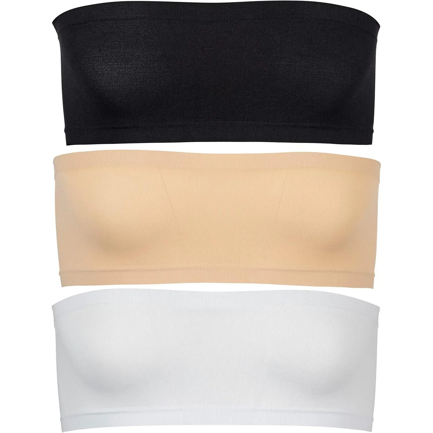 Girls Strapless Bandeau Bra - Seamless Girls Training Bras for Teens. Sports Tube Top Bra 8-14 Age. 3 Pack