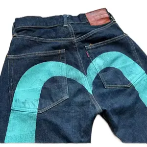 Retro Design Y2K Unique Letters and Lines Illusion Creative Brand Color Print Classic Jeans Men Straight Versatile Street Pants