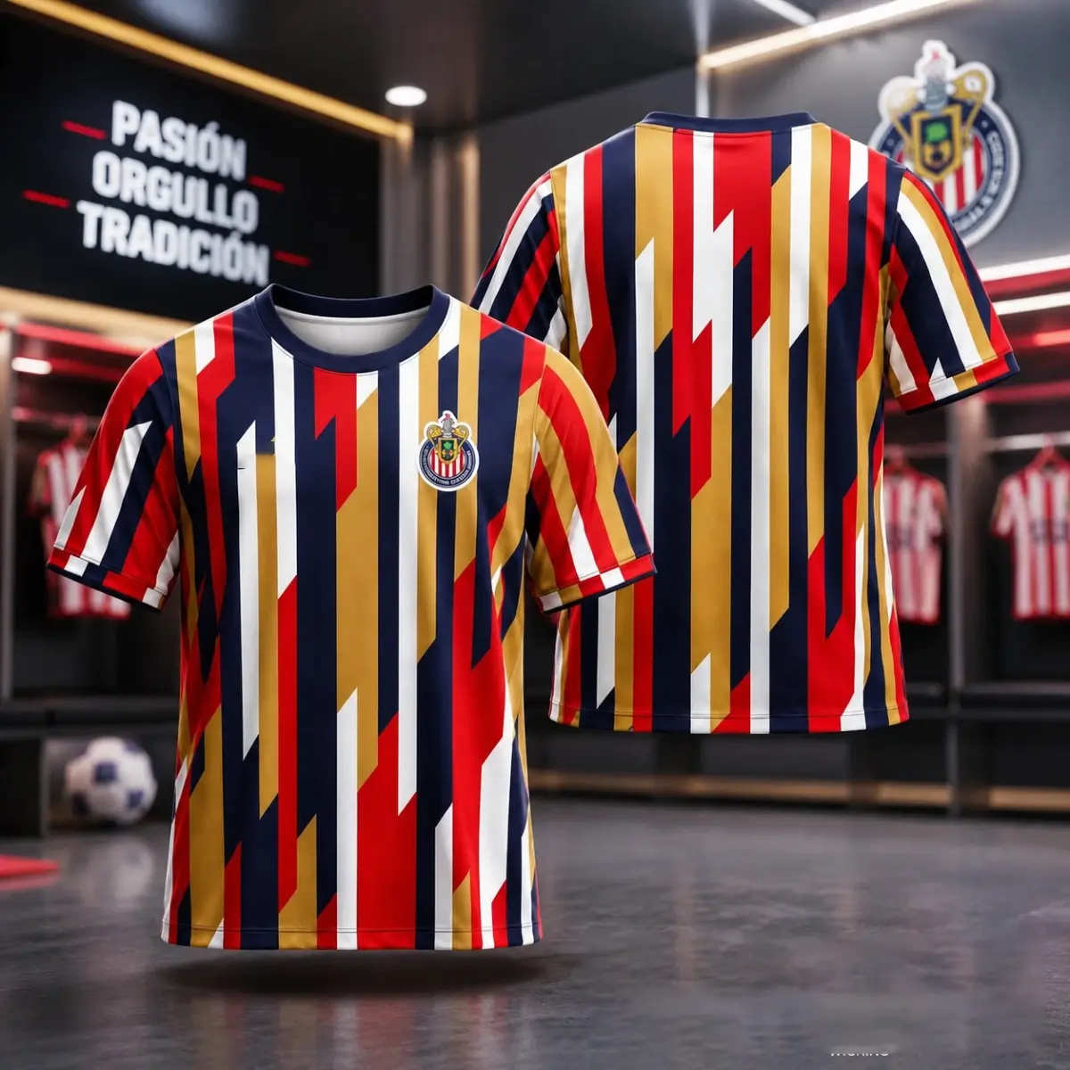 Chivas 26 27 3D Jersey Shirt Geometric Stripe Soccer Fan Jersey