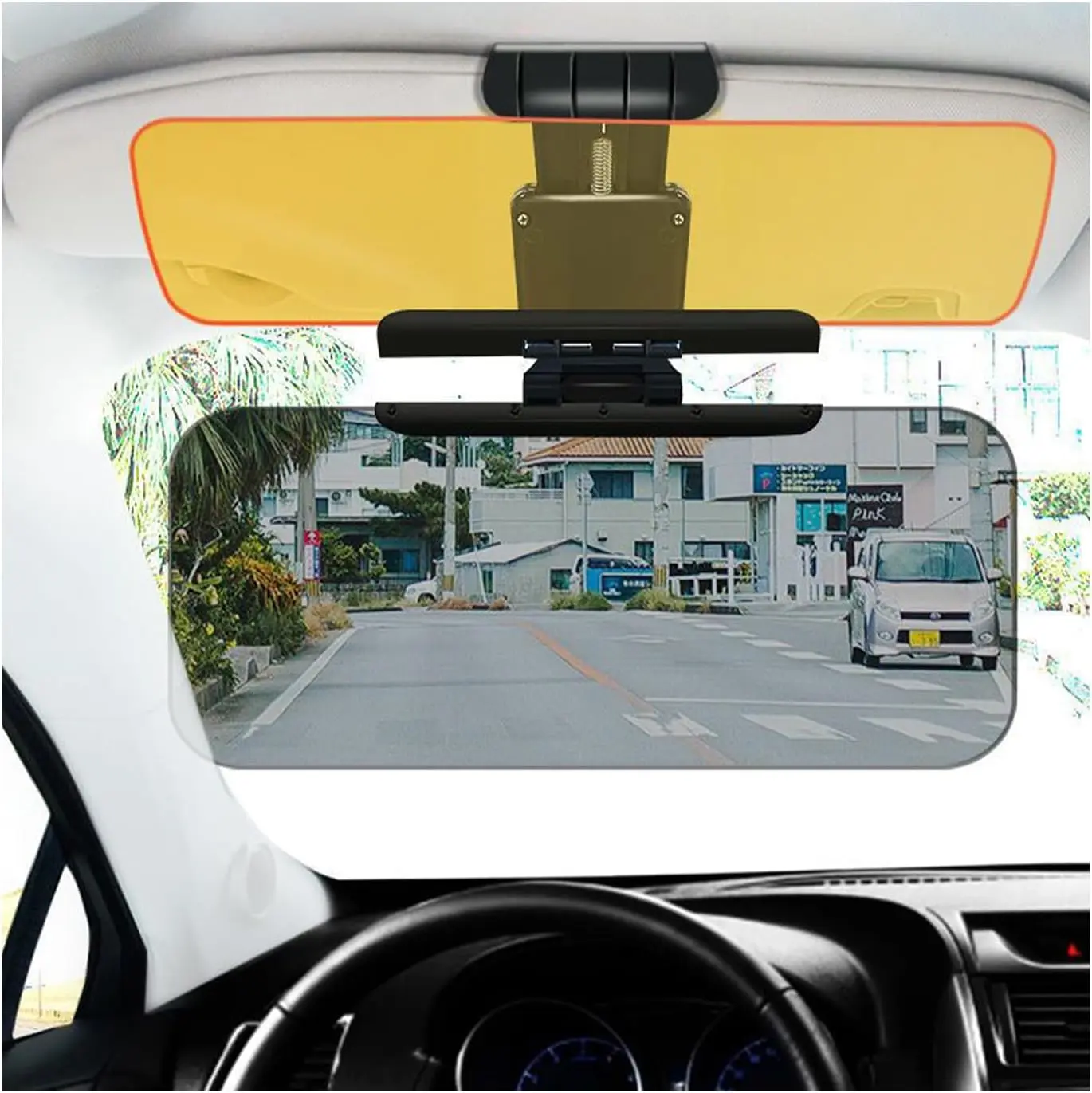New Car Sun Visors 2-in-1 Day & Night Glare Protection Anti-Glare UV-Blocking HD Windshield Visors for Driver & Passenger with Telescopic Plate & Caliper for Easy Adjustment - Sunshade Eye Strain Relief