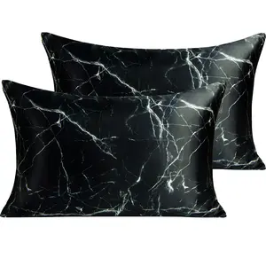 NTBAY 2-Piece Printed Silk-like Satin Pillowcases, Soft & Breathable, Anti-Acne, OEKO-TEX Certified, Cooling Envelope Closure