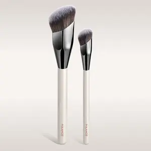 Professional Facial Brush Set, 2 Counts Foundation Brush & Concealer Brush, Makeup Tools with Soft Fiber for Easy Carrying, Brush for Travel, Cosmetic Brush Set