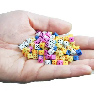 100 Assorted 1/5" 5mm D6 Mini Dice Game Dot Square Dice Set