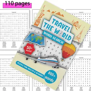 Travel-Themed Adult Coloring Book - 110 Pages of Stress Relief Illustrations, Word Search, Puzzle & Creative Art Activities, Large Print Designs for Relaxation & Mindfulness, Creative Painting Notebook for Adults & Travel Lovers