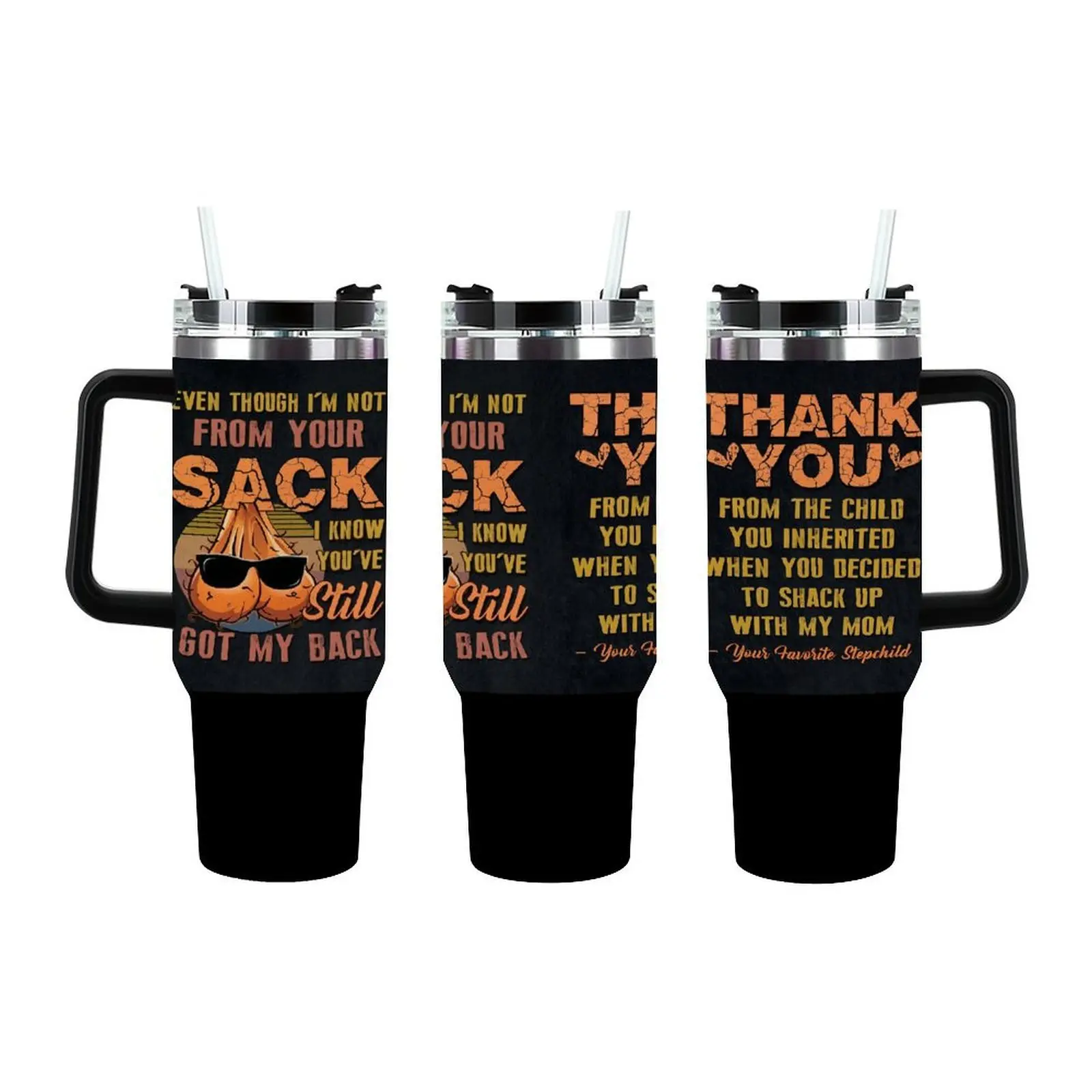 40oz Insulated Tumbler Mug - Stainless Steel Vacuum Leakproof Travel Coffee Cup with Lid, Loving Step Dad Gift for Father's Day, Christmas, Birthday, Vacuum Leakproof Tumbler
