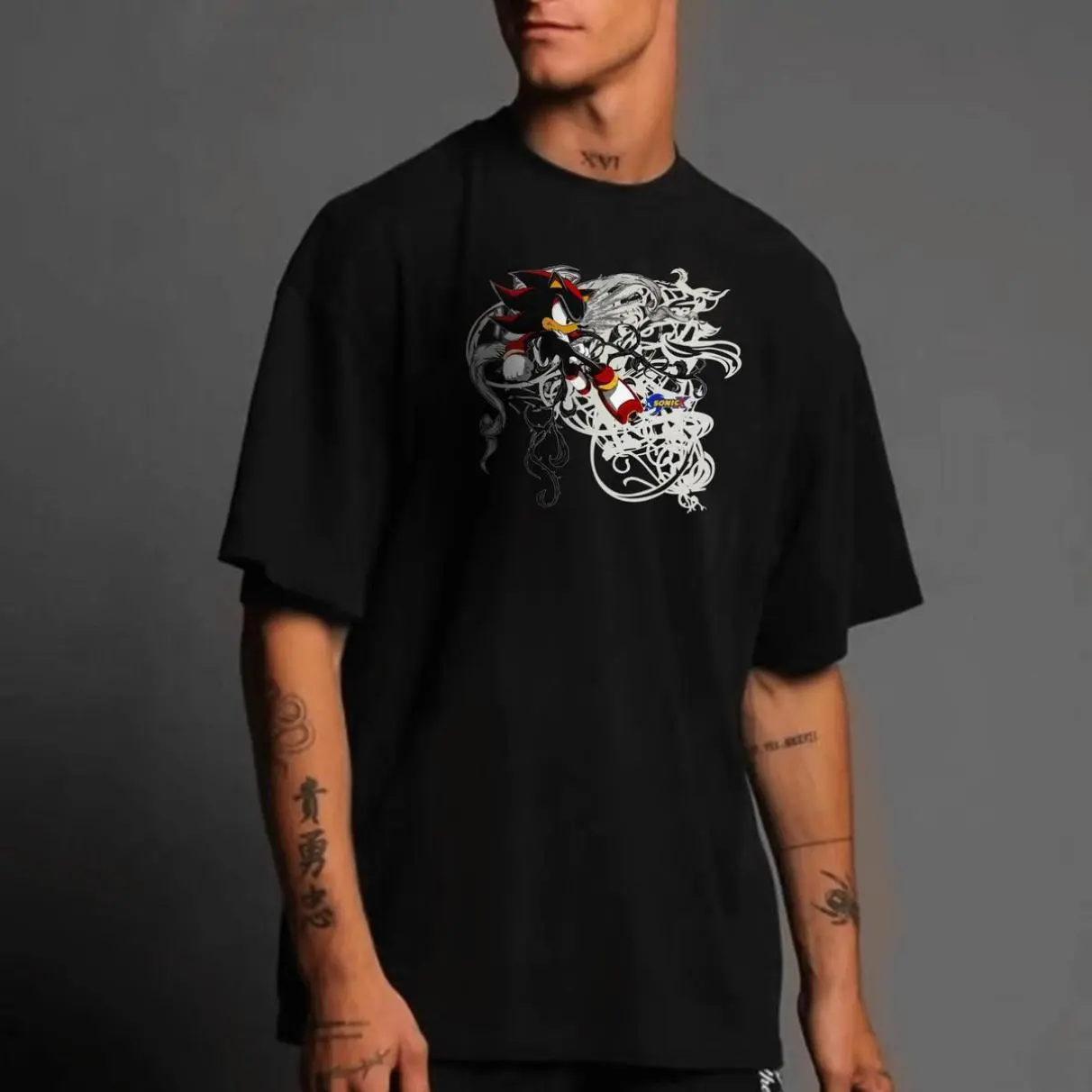 Sonic X Shadow White Tribal Shirt,, Shadow Jesse Pinkman Shirt, Sonic Birthday Gift, Gamer Shirt Trending Funny Shirt