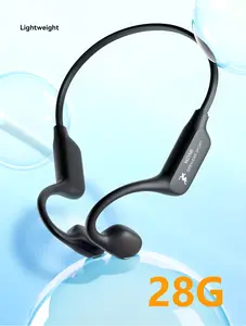 New OpenRun Pro 2 - Open-Ear, Bone Conduction Sport Headphones - with Reflective Strip - Sweat Resistant, Workout Headphones - Secure, Wireless, Comfortable Fit-Deep Bass and Smart Mic App 28G Open-Ear Headset Lightweight Comfortable for Daily Use
