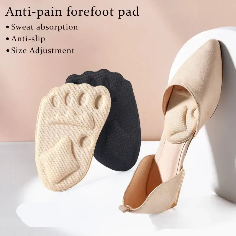 Metatarsal Pads Heel Inserts for Women Ball of Foot Cushions - 4 Pairs - All Day Pain Relief and Comfort One Size Fits Shoe Insoles,Women High Heel Forefoot Pad for Shoes Insert Half Insoles Plantar Fasciitis Pain Relief Comfortable Foot Care Massaging