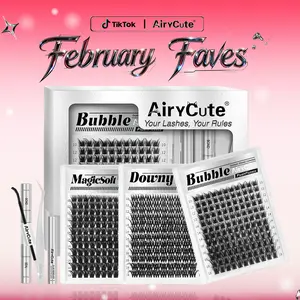 AiryCute Voluminous Lash Collection | MagicSoft, Bubble, Flaunt, Downy | Upgrade 2.0 Lashes With Ultra Dense, Waterproof, Long-Lasting Lashes | Beginner-Friendly DIY Lashes | Trendy & Must-Have Clusters