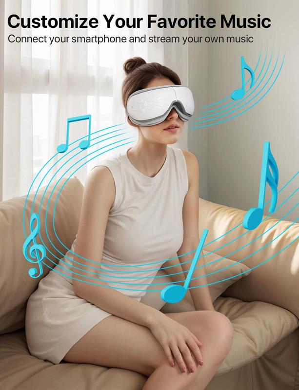 ALLJOY Eye Massager with Heat, Air Pressure & Bluetooth Music – Silent Model for Ultimate Eye Relaxation Therapy