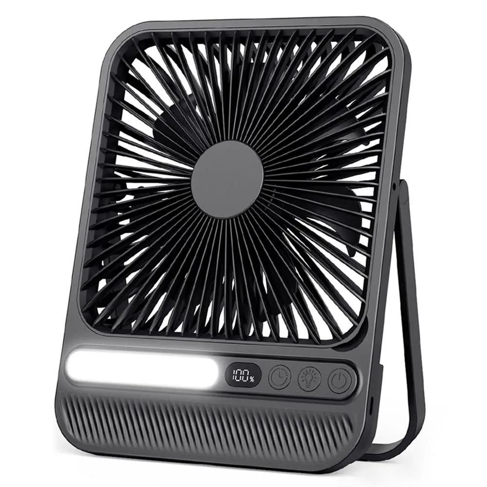8000mAh Super Desktop Fan for Office,Camping and Bedroom,28H Long Lasting Desk Fan with LED Light, 9“ Portable Desk Fan