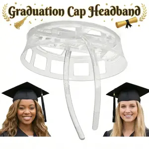 Graduation Cap Headband, Invisible Anti-Fall Grad Cap Holder Insert for Secure Fit, Clear Non-Slip Graduation Hat Accessories for All Hairstyles & Thick Curly Hair, Ideal Graduation Gift for Her/Students