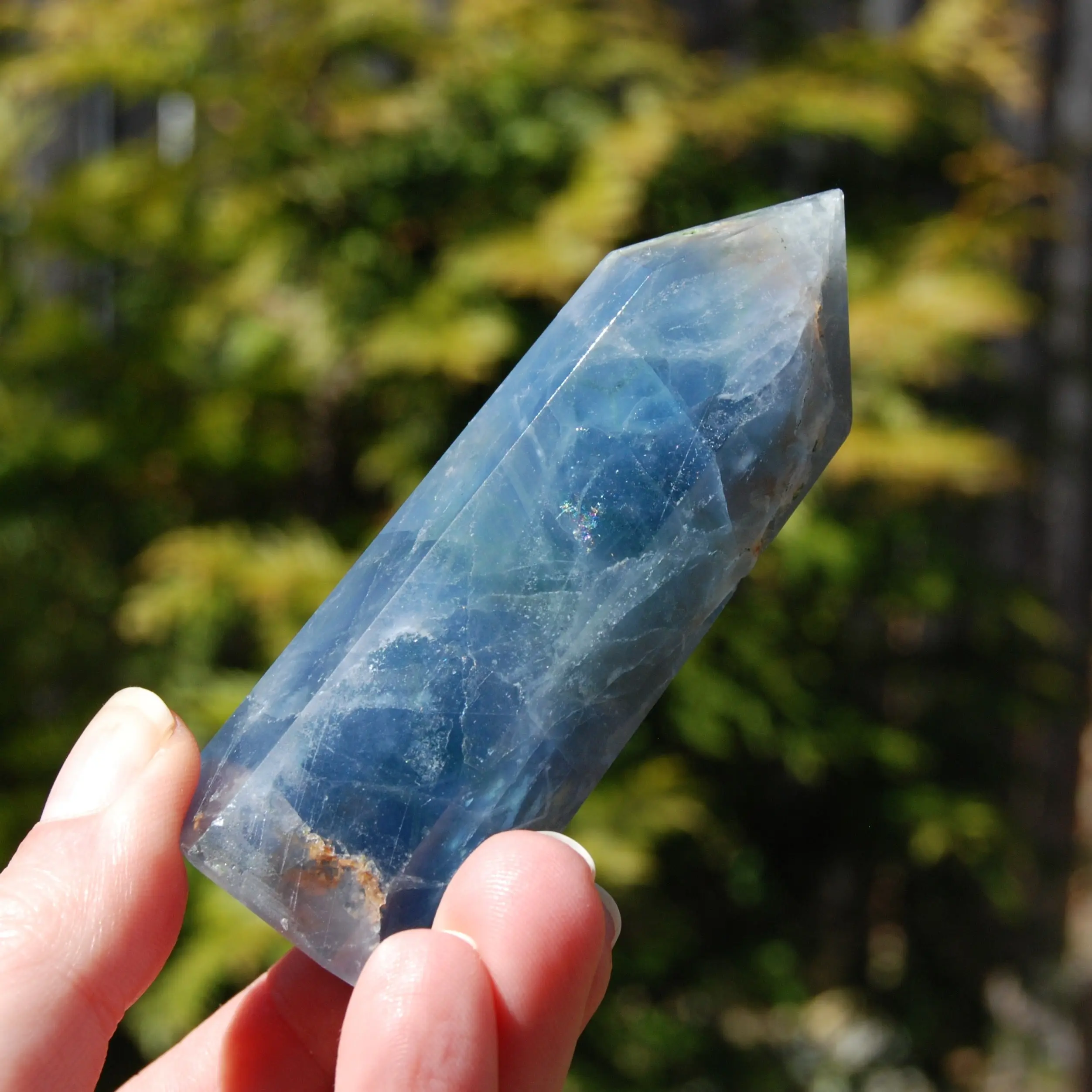 3.5in 137g Blue Fluorite Crystal Tower