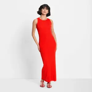 Women's Open Back Maxi Sweater Dress - Future Collective Red XL