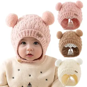 New1pc Children's Autumn Winter Baby Hat, Warm Cute Cartoon Infant Beanie for Boys and Girls, 3-12 Months, Fashionable Thickened Toddler Cap with Ear Coverage Suitable Daily Casual Outings & Activities Ideal Birthday Gift