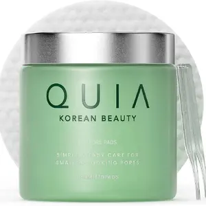 QUIA Dual-Action Toner Pads – Gentle PHA Exfoliation for Sensitive Skin – Instantly Hydrate and Minimize Pores – 70 Soft-Touch Korean Textured Pads – Blackhead and Blemish Control