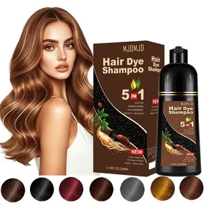 Light Brown  Hair Dye Shampoo 5 IN 1 For Women & Men, Instant Hair Color and Long Lasting, 100% Grey Hair Coverage,Herbal Formula with Ginseng Extract , Plant Natural Hair Dye Coloring In 15 Minutes (6.76oz)