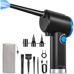 Duster, Electric Air Duster, Cordless Air Duster, Canned Air Duster for , Keyboard Cleaner, BLDC  - Stepless Speed - 6000mAh (Blue)