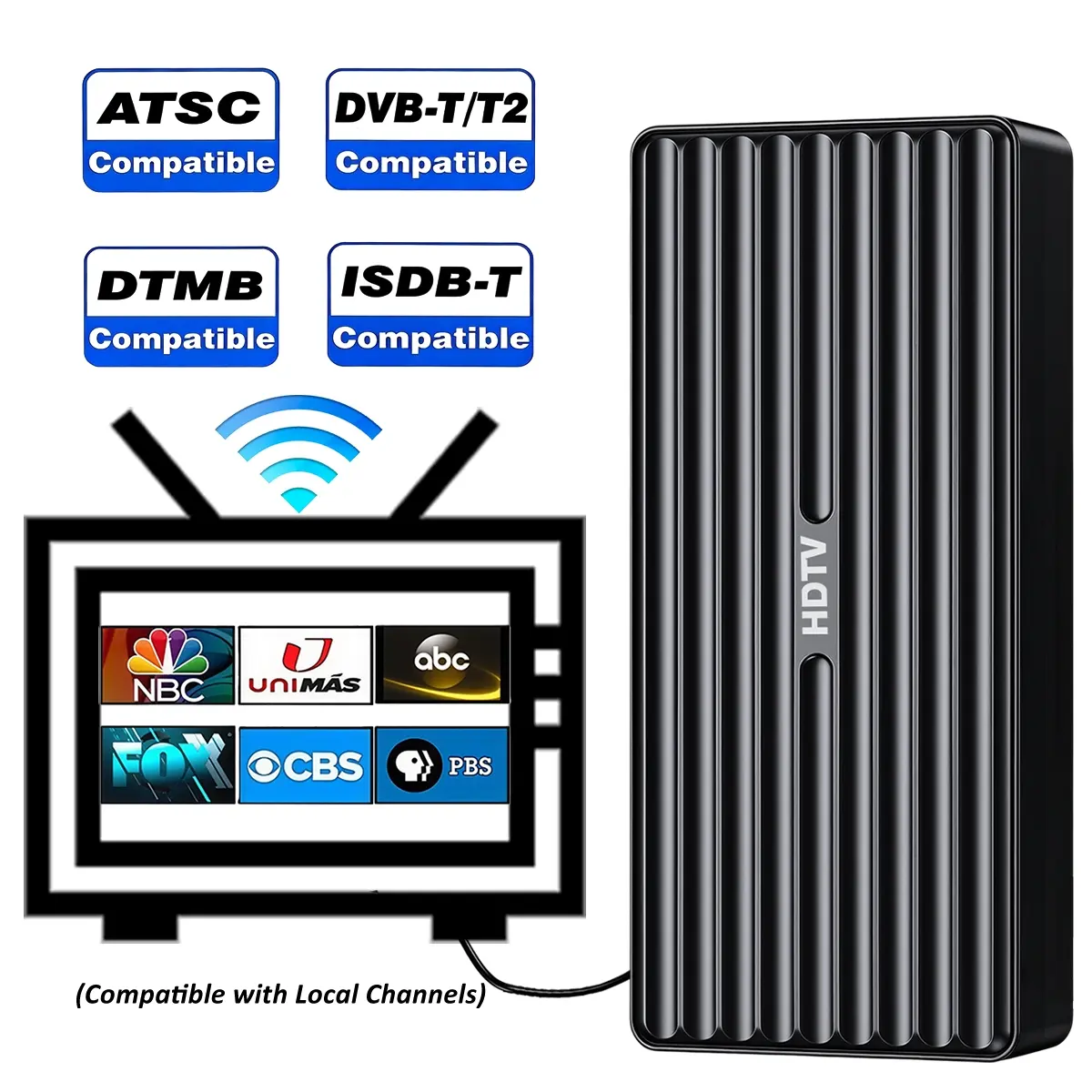 Long Range Stable Transmission 4K TV Antenna, 2026 New Model with Smart IC Chip & Signal Booster, ATSC Compatible, DTMB Compatible, Indoor & Outdoor Home Use, Free Local Channel Viewing, HDTV Antenna, HDTV Signal Receiver
