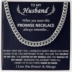 Husband Birthday Gift - "To My Husband" Necklace with Chain Design for Anniversaries and Romantic Gifts