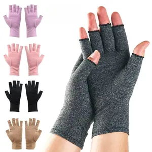 2 Pairs Arthritis Compression Gloves for Women Men, Carpal Tunnel Pain Relief, Fingerless for Typing Both Hands Medical Accessories