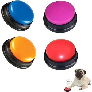 4-Pack Voice Recording Pet Training Buttons – 30s Record/Playback Buzzer – for Dogs, Cats & Puppies