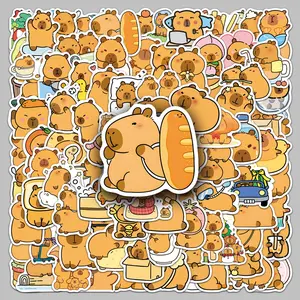 100sheets Capybara Capybara cartoon cute animal sticker album storage box Desktop creative stickers