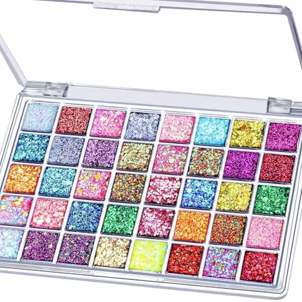 Women's 40-Color Cosmetic Face Glitter Gel, No Glue Needed Multi-Purpose Makeup - For Hair, Face, Body Use During Halloween, Rave