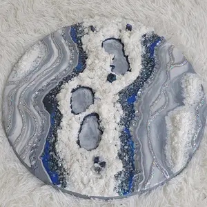 beautiful blue and white resin art piece. wall mount available. Decor