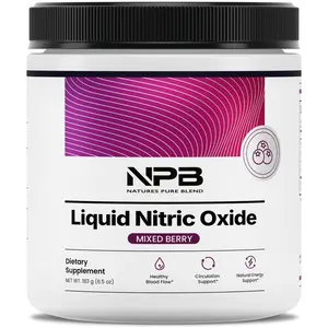 Liquid Nitric Oxide (Mixed Berry Flavor) Supports Blood Pressure, Circulation, Heart Healthy Energy, Supplement Edible, Nitric Oxide Booster, Recovery Support, Amino Acid