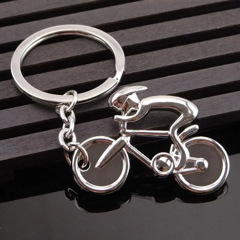 Unisex Cycling Theme Metal Keychain, Pedal Bike Form Accessory for Travel Gift, Creative Pendant for Car Keys & Bag Attachments, Bicycle Shape