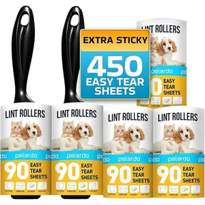 Lint Rollers for Pet Hair, Sticky, Remover for Couch, Clothes Furniture and Carpet. Dog Hair Remover Cat Hair, Animal Fur, Fuzz. 5 Large Lint Rollers