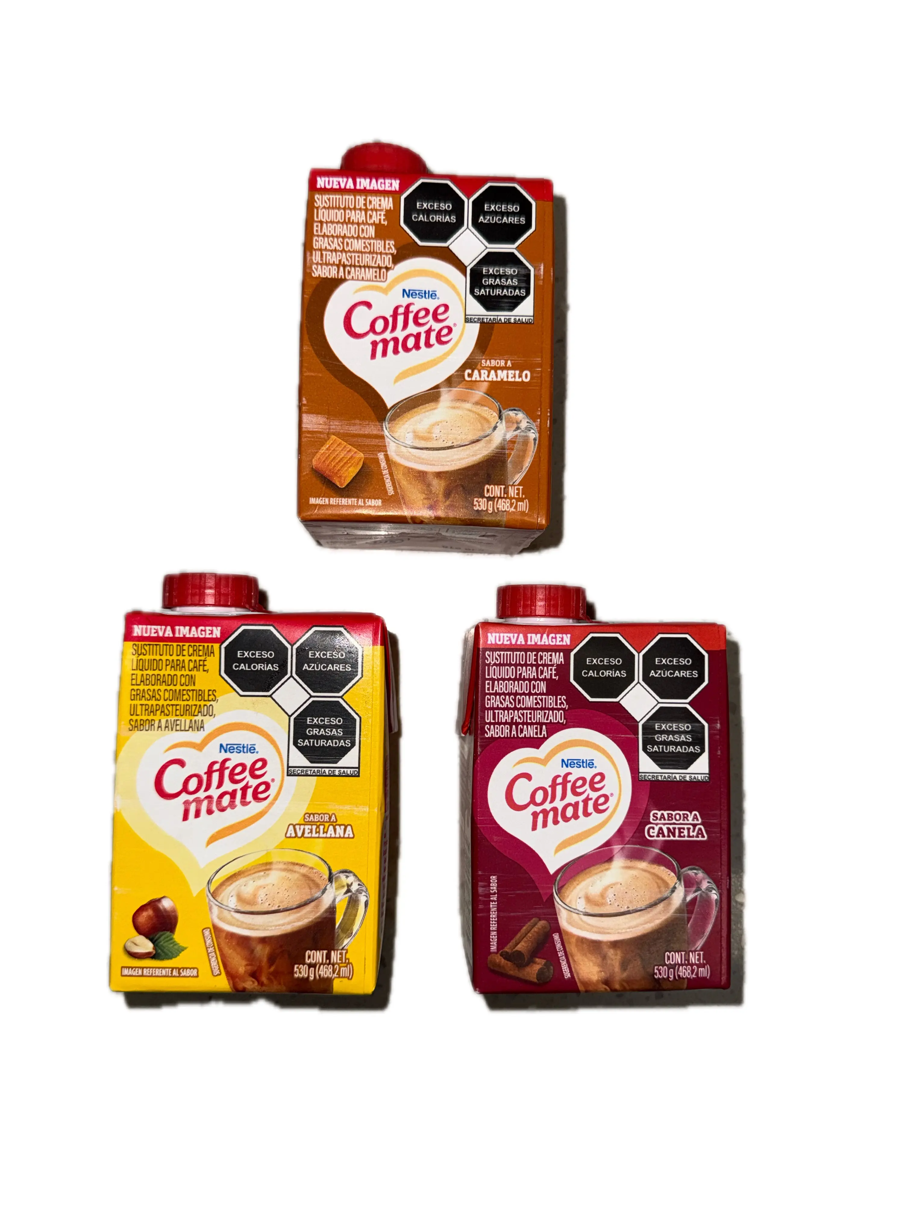 Nestlé Coffee mate Liquid Coffee Creamer 468.2 mL (15.8 fl oz) – Mexican Coffee Creamer – Choose Hazelnut, Caramel or Cinnamon Flavor