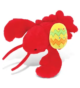 DolliBu Super Soft Cute Red Lobster with Yellow Easter Egg Plush - 13 Inches