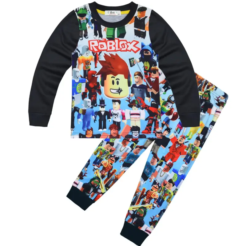 Children's Pajama Set – Long-Sleeve Cartoon Pajamas with Colorful 3D Game Print – Boys' and Girls' Pajama Top and Pants – Soft Breathable Fabric, Comfortable Sleepwear Kids
