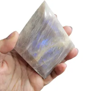 Belomorite Moonstone - Silver Moon flash, Blue flash and Gold Sunstone flash. Goddess Carvings and Diamond display. Natural Crystal locality: Russia