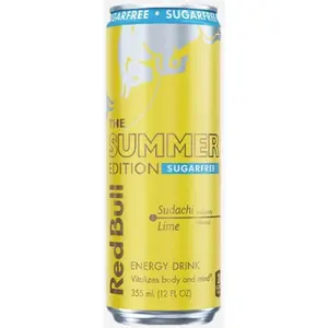 5x Red Bull Sugar Free Sunachi Lime - Drink Energy Beverage Caffeinated Refreshing Low Calorie Carbonated Fuel Gym Workout Performance Focus Electrolytes Liquid Pick Me Up Summer Bundle Bulk Wholesale Multi Pack 5 Count 12oz Individual Cans