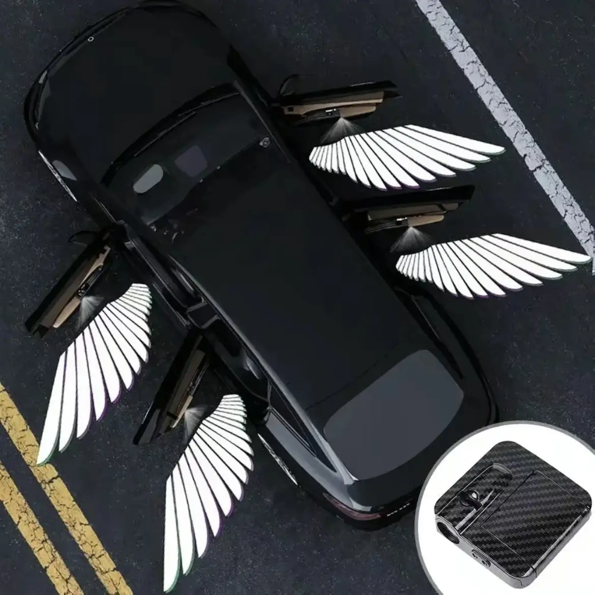 Angel Wing Projection Car Door Lights - Welcome Light, Car Ambient Lighting, Auto Accessories, Door Activation, Universal Vehicle Fit, Easy Installation, Personalized Decor,back to school,back to school haul