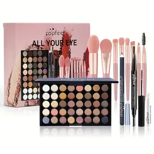 40 Color Eyeshadow Palette Luxury Holiday Gifts Makeup Kit Tools Mascara Brush Eyeliner Eyebrow Pencil Combo Matte Powder Set Beginner Cosmetic