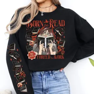 Born To Read Forced To Work Leigh River Universe T-Shirt, Edge Of Darkness Sweatshirt, Little Stranger Hoodie, Dark Romance Book Merch, Psychotic Obsession Tee GHR