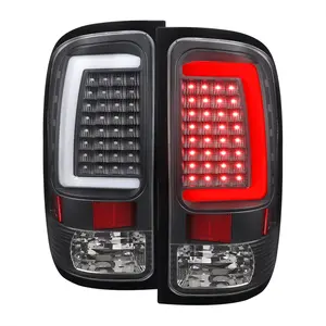 2007-2013 Sierra 1500 / 2007-2014 Sierra 2500HD 3500HD C-Bar LED Tail Lights (Matte Black Housing/Clear Lens)