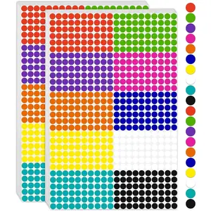 6000 count Small Dot Stickers 1/4" Circle Dot Stickers Round Color Coding Label Sticker, Colored Small Stickers  Sticker for  Mini Stickers in 10 Colors for Office,Classroom