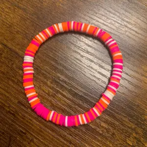 Neon Pop Heishi Bracelet Polymer Clay Bracelet Neon Pink Orange White Fashion Accessory
